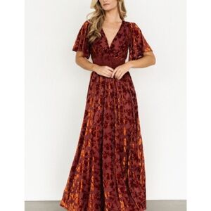 Baltic Born Rust Floral Maxi Dress